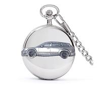 Classic Swedish Car Sab 93 Estate 1995 ref237 Pewter Effect Design on a Polished Silver case Men's Gift Quartz Pocket Watch fob