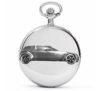 Classic Swedish car sab 9X 2002 ref234 Pewter Effect Design on a Polished Silver case Men's Gift Quartz Pocket Watch fob