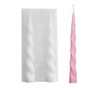 Classic Tall Taper Mold Candle Molds 3D Twisted Candlestick Plastic Candlestick Mold Wedding Cylindrical Candle Mold Pillar Candle for Church Christmas Candlelight Dinner Valentine's Day Wedding (A)