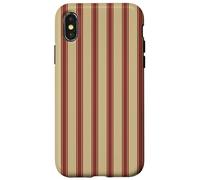 Classic Tan Beige Rust Red French Ticking Stripes Farmhouse Case for iPhone X/XS