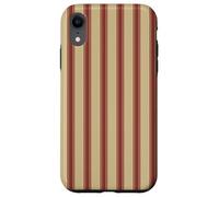 Classic Tan Beige Rust Red French Ticking Stripes Farmhouse Case for iPhone XR