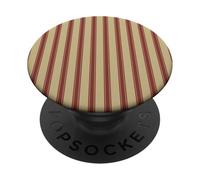 Classic Tan Beige Rust Red French Ticking Stripes Farmhouse PopSockets Adhesive PopGrip