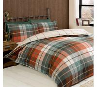 Rapport Home 100% Brushed Cotton King Duvet Cover Set - Cosy Soft Terracotta Bedding with 2 Pillowcases (230 x 220 cm), King - Terracotta