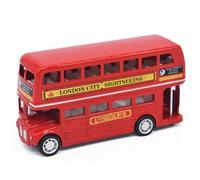 Classic Taxi Bus Double Decker Red Bus Models Toy, Metal Die Cast Free Wheeling Action Toy,Models Pull Back City Bus Accessories ModelsToy for Kids and Collectors -O