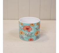 Classic Teal Floral Bird Cage Pot
