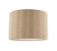 Classic Textured Oatmeal Linen Fabric Drum Lamp Shade with Soft Taupe Cotton Lining | 30cm x 20cm | Unique Triple Pattern Design by Happy Homewares