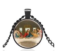 Classic The Last Supper Design Glass Dome Pendant Necklace Men Women Vintage Charm Jewelry Accessories Best Gifts