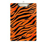 Classic Tiger Stripes Orange Clipboard Acrylic Writing Board Standard A4 Letter Size Clipboards, A4 Letter Size 12.5 x 9 Inches Silver Clip