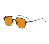 Classic Titanium Blue Light Blocking Glasses Fashion UV Protection Amber Lens Double Bridge Glasses for Women Men,Black,+2.00