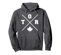 Classic TOR Toronto Crossmark Maple Leaf Outline Pullover Hoodie