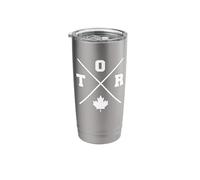 Classic TOR Toronto Crossmark Maple Leaf Outline Stainless Steel Insulated Tumbler
