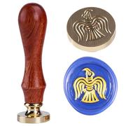 Classic Traditional Celtic Crow Wax Seal Stamp Halloween Raven Sealing Wax Stamp Kit 30mm Retro Removable Brass Seal Stamp with Wood Handle Symbol of Freedom Wisdom and Wealth