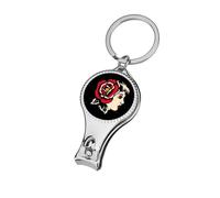 Classic Traditional Tattoo Portable Metal Nail Clipper with Keychain Sharp Fingernail Clippers for Men Women