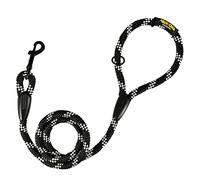 Classic Training Dog Lead, Nylon Cord Rope, Made in Spain, for Small Medium Large Dogs. 120CM. Black with White