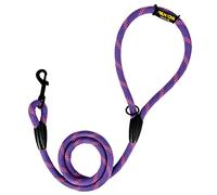 Classic Training Dog Lead, Nylon Cord Rope, Made in Spain, for Small Medium Large Dogs. 120CM. Violet with Pink