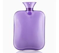 Classic Transparent Hot Water Bottle Watehot Reusable Portable Filled Great for Pain Relief, and Cold Bag/Blu(Purple)