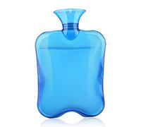 Classic Transparent Hot Water Bottle Watehot Reusable Portable Filled Great for Pain Relief, and Cold Bag/Blu(Blu)
