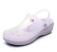 Classic Transparent Plain Women's Clogs Comfortable, Soft and Non-Slip Jelly Beach Sandals Outdoor Leisure Water Slippers, Purple, 4 UK