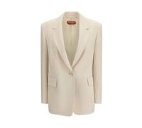Classic Triacetate Blazer - female - Max Mara - Blazers - Beige - XS - Jackets XS