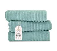 Classic Turkish Towels CTT - Luxury Jumbo Bath Sheet 3 Piece, 100% Turkish Cotton, Absorbent & Ultra Comfy Bath Towel Sheets for Hotels & Spa | 40"x65" (Spa Green)
