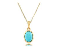 Classic Turquoise Cabochon Pendant in 9ct Yellow Gold