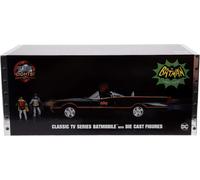 CLASSIC TV SERIES BATMOBILE W/LIGHTS & DIECAST BATMAN & ROBIN 1/18 BY JADA 98625