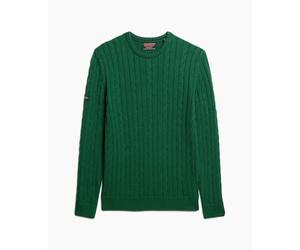 Classic twisted knit cotton jumper Superdry Vert L
