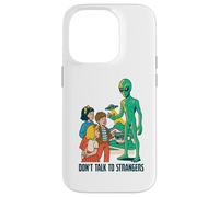 Classic UFO with green aliens flying above city Case for iPhone 14 Pro