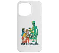 Classic UFO with green aliens flying above city Case for iPhone 14 Pro Max