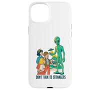 Classic UFO with green aliens flying above city Case for iPhone 15 Plus