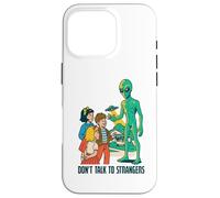 Classic UFO with green aliens flying above city Case for iPhone 16 Pro
