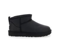UGG® Classic Ultra Mini LTHR for Women in Black, Size 5, Leather/Polyester