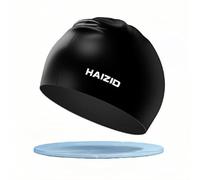 Classic Unisex Adult Swim Hats for Women and Men Swim Cap to Keep Hair Protected, Silicone Bathing Caps Soft Silicone, Comfortable, Non-Slip (Black)