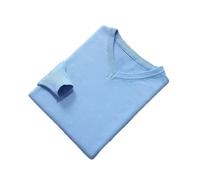 Classic V-Neck Pullover Men Sweater Work Regular All-Match Jumper Male Knitted Sweaters Sky Blue XL