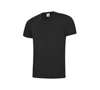 Uneek UC317 Classic V Neck T-Shirt 180GSM Black S Colour: Black, Size: S