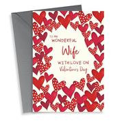 Classic Valentine's Day Card - Wonderful Wife - Hearts