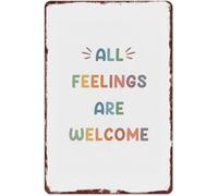 Classic Validate All Emotions Old School Tin Plaque 12x8 Inch