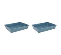 CLASSIC Value Cat Litter Tray - Simple & Practical Hygiene Solution - 44cm x 31cm x 8cm - Blue (Pack of 2)