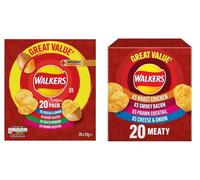 Classic Variety Multipack Crisps (20x25g) & Meaty Variety Multipack Crisps (20 x 25g) (Combo Pack) | 20 Classic Flavours & 20 Meaty Flavours | Perfect for Snacking and Sharing | Ideal for Sharing