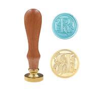 Classic Various Alphabet Sealing Wax Seal Stamp, Brass Head Wooden Handle Letter Stamps Compatible with Card/Envelope/Gift(Letter R)