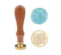 Classic Various Alphabet Sealing Wax Seal Stamp, Brass Head Wooden Handle Letter Stamps Compatible with Card/Envelope/Gift(Letter H)