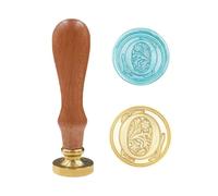 Classic Various Alphabet Sealing Wax Seal Stamp, Brass Head Wooden Handle Letter Stamps Compatible with Card/Envelope/Gift(Letter O)
