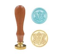 Classic Various Alphabet Sealing Wax Seal Stamp, Brass Head Wooden Handle Letter Stamps Compatible with Card/Envelope/Gift(Letter V)
