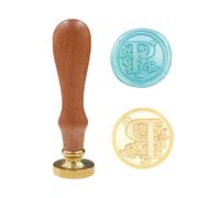 Classic Various Alphabet Sealing Wax Seal Stamp, Brass Head Wooden Handle Letter Stamps Compatible with Card/Envelope/Gift(Letter P)