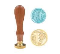 Classic Various Alphabet Sealing Wax Seal Stamp, Brass Head Wooden Handle Letter Stamps Compatible with Card/Envelope/Gift(Letter J)