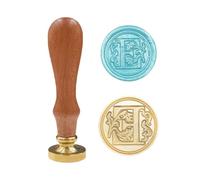 Classic Various Alphabet Sealing Wax Seal Stamp, Brass Head Wooden Handle Letter Stamps Compatible with Card/Envelope/Gift(Letter E)