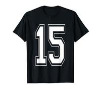 Classic Varsity Number 15, Happy 15th Birthday Milestone Value Graphic T-Shirt