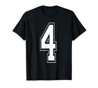 Classic Varsity Number 4, Happy 4th Birthday Milestone Value Graphic T-Shirt