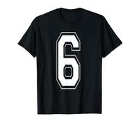 Classic Varsity Number 6, Happy 6th Birthday Milestone Value Graphic T-Shirt