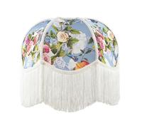 Classic Victorian Empire 36cm Lamp Shade in Sky Blue with Colourful Floral Decor | Floating Hummingbirds and Pink and Lilac Roses by Happy Homewares